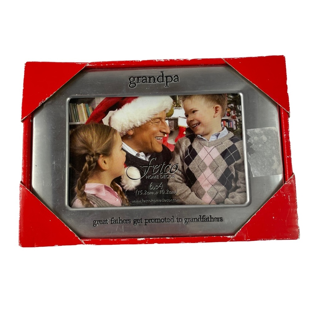 NWT Grandpa Picture Fram Grandfather Dad Fathers Day Gift 6x4 Silver Heavy Nice